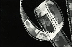 Photogram of a roll of black & white film