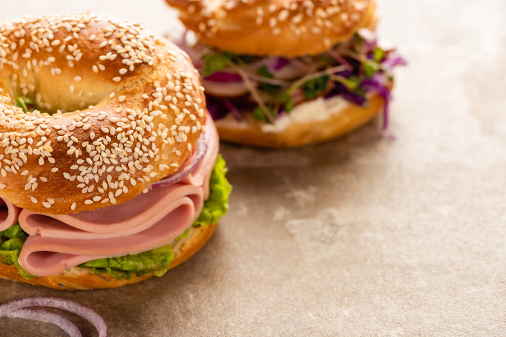 A photograph of food on a textured surface. The food itself offers a number of different textures in it.