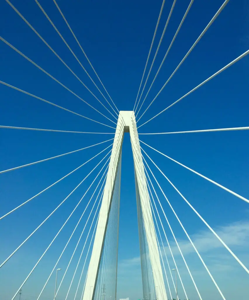 Radial symmetry in a Photograph of a bridge supports